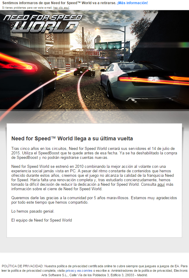 Need for Speed World cerrará sus puertas el 14 de julio de 2015 Mail-cierre-nfsw